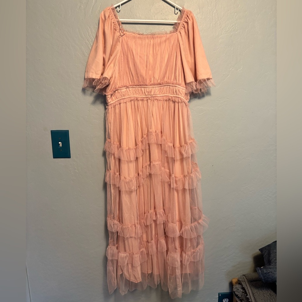Polagram Soft Pink Tiered Dress